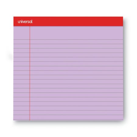Universal Perforated Writing Pads, Wide/Legal, 8.5x11.75, Assorted, 50 Shts, PK6 UNV35878